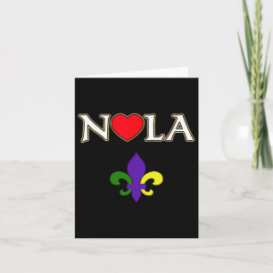 Love Nola New Orleans Fleur De Lis Heart Nola Card