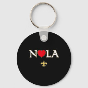 Love Nola New Orleans Fleur De Lis Heart Nola Key Ring
