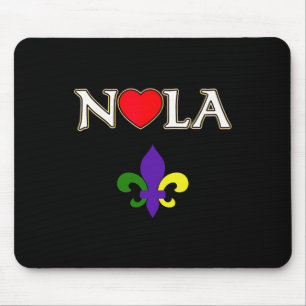 Love Nola New Orleans Fleur De Lis Heart Nola Mouse Mat