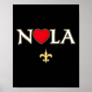 Love Nola New Orleans Fleur De Lis Heart Nola  Poster