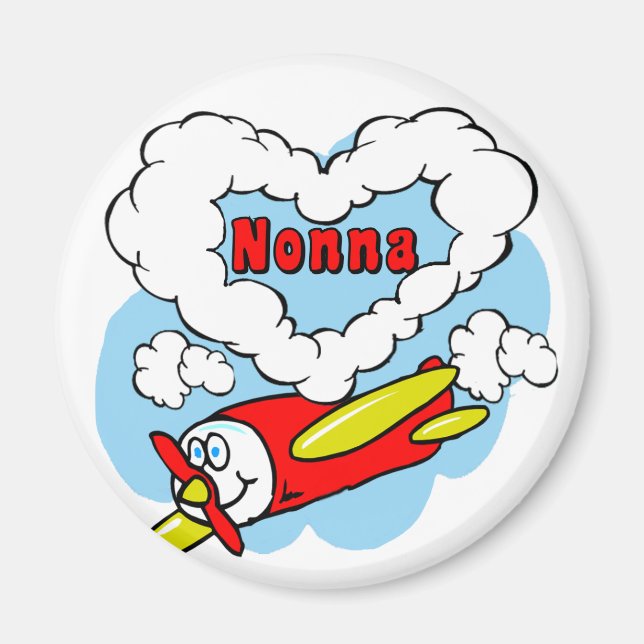 Love Nonna Kids Aeroplane Magnet (Front)