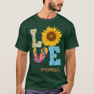 LOVE Nonna Life Flip Flops Sunflower Summer Mother T-Shirt
