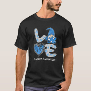 LOVE Nordic Gnome Puzzle Cute Autism Awareness Mon T-Shirt