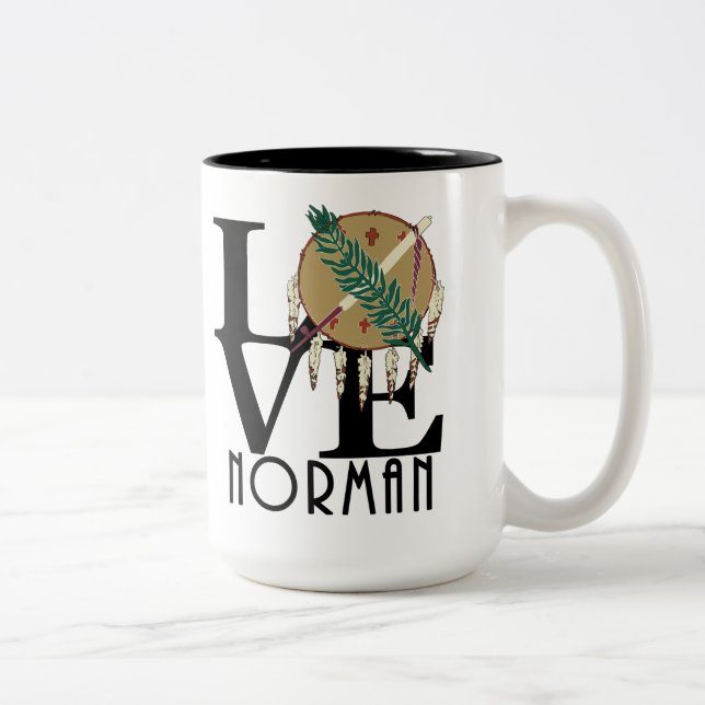 LOVE Norman Oklahoma 15oz Two-Tone Coffee Mug (Right)