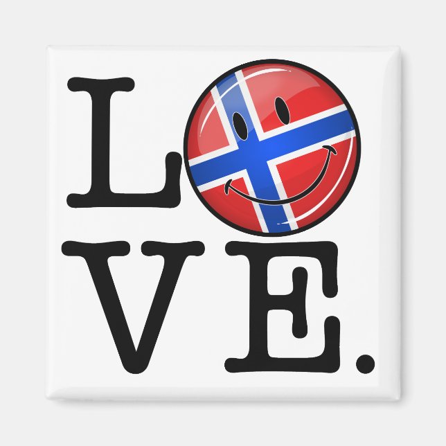Love Norway Smiling Flag Magnet (Front)