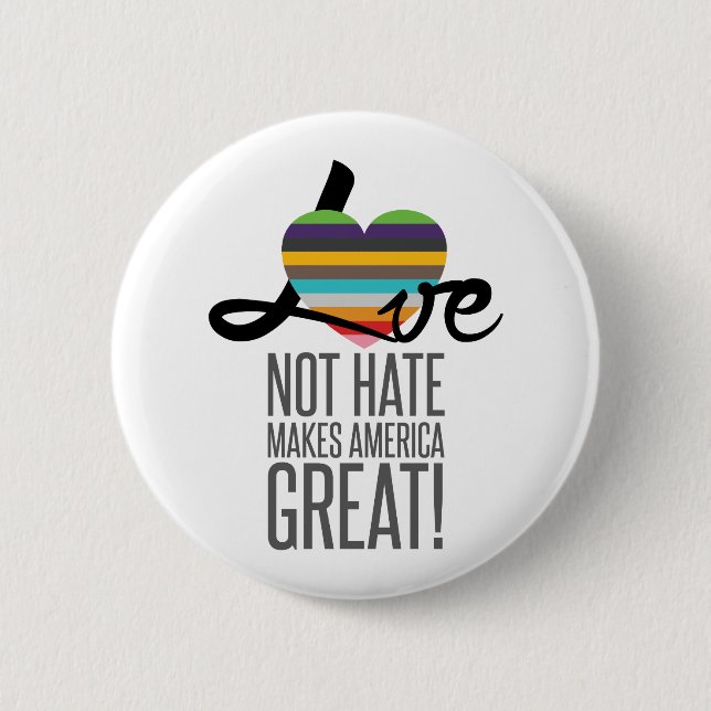 Love Not Hate (SWM) Round Button (Front)
