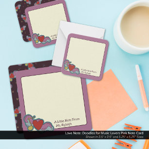 Love Note: Doodles for Music Lovers Pink Card