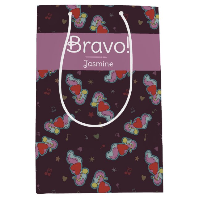 Love Note: Doodles for Music Lovers Pink Medium Gift Bag (Front)