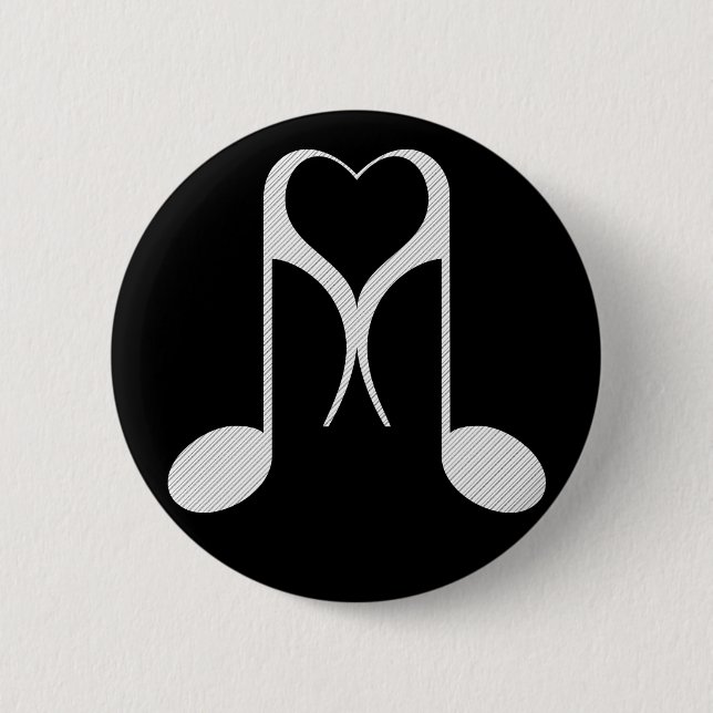 love notes : 8th note : 6 cm round badge (Front)