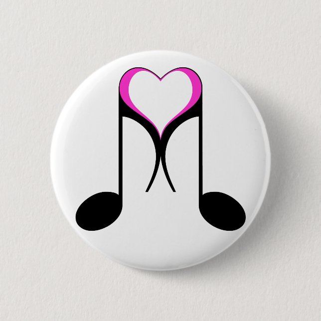 love notes : 8th note : 6 cm round badge (Front)