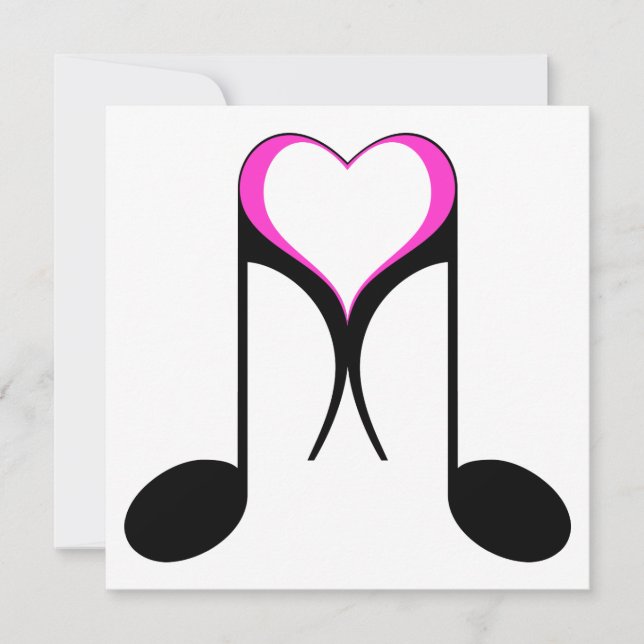 love notes : 8th note invitation (Front)