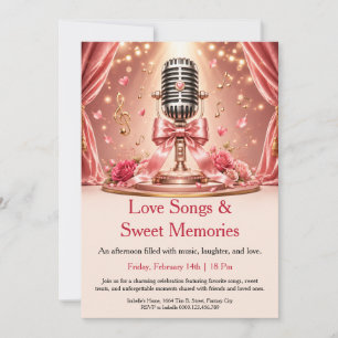 Love Notes and Karaoke Valentine's Party Invitation