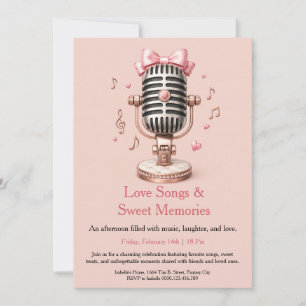 Love Notes and Karaoke Valentine's Party Invitation