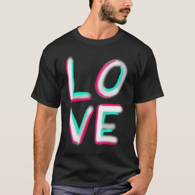 Love Novelty Graphic Pop Culture Peace Ad Love New T-Shirt (Front)