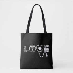 Love Nurse Cute Nurse ER Nurse RN Nurse CNA Nurse Tote Bag