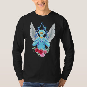 Love Nurse Floral With Angel Wings For Men Women N T-Shirt