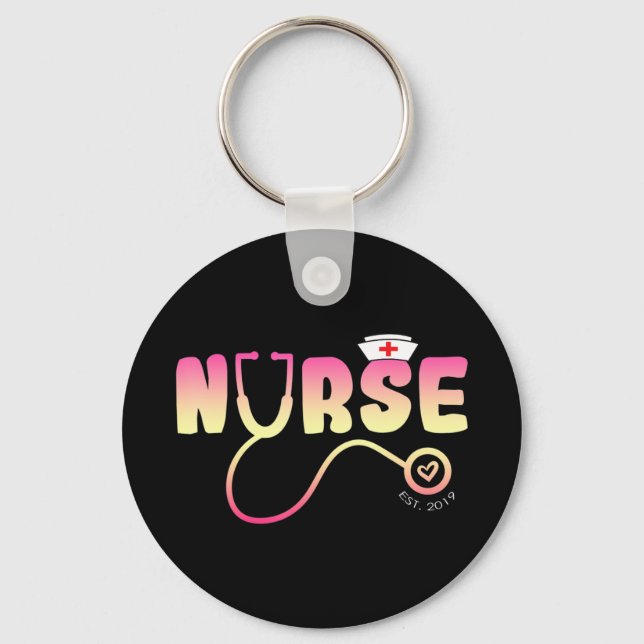 Love Nurse Funny According to Jean Watson "Caring  Key Ring (Front)