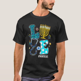 Love Nurse Hanukkah Jewish Nurses Chanukah PJs Paj T-Shirt