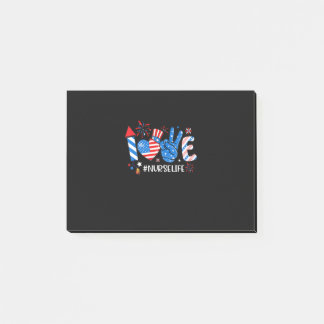 Love Nurse Life American Flag 4Th Of July Post-it Notes