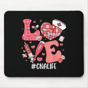 Love Nurse Life Cna Life Disco Heart Nurse Week Mouse Mat