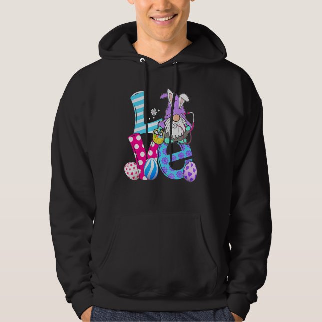 Love Nurse Life Gnomes Nurse Stethoscope Easter Da Hoodie (Front)