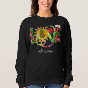 Love Nurse Off Duty Watermelon Pineapple Summer Vi Sweatshirt