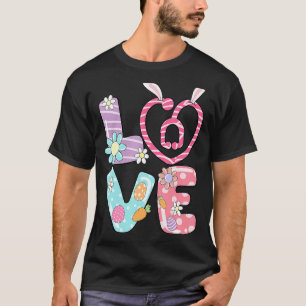 Love Nurse Stethoscope Heart Easter Bunny Egg East T-Shirt