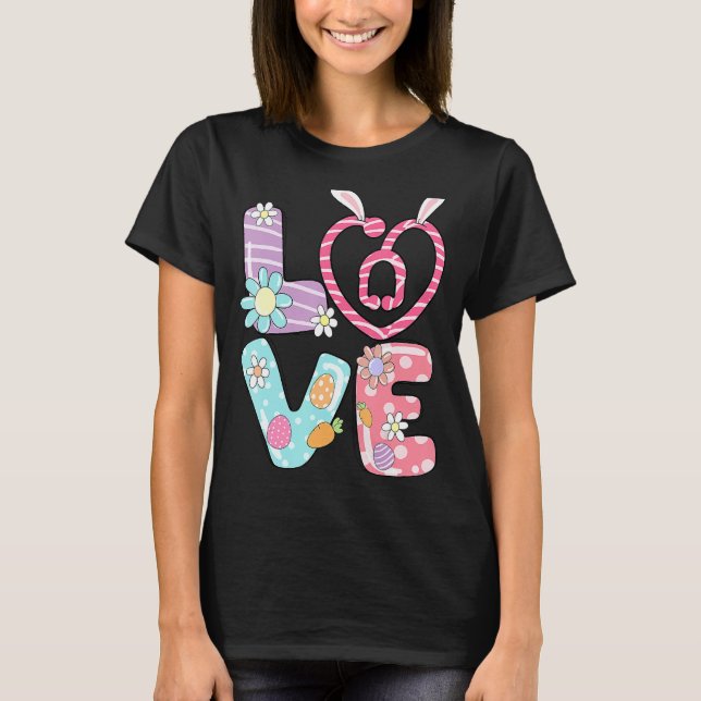 Love Nurse Stethoscope Heart Easter Bunny Egg East T-Shirt (Front)