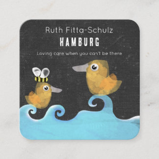Love Nursery care baby sweet ducks ocean handmade Square Business Card