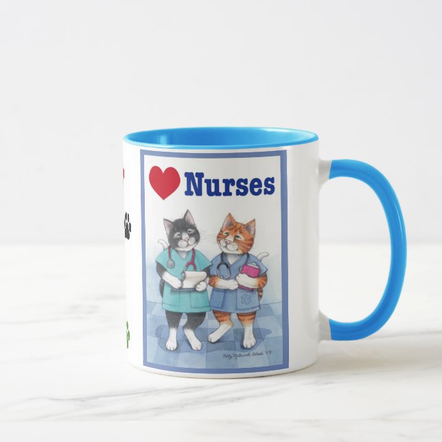 Love Nurses Cats Bud & Tony Mug (Right)