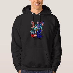 Love Nursing Assistant Stethoscope Fireworks Usa F Hoodie