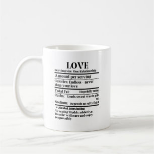 Love - Nutrition facts.w Coffee Mug