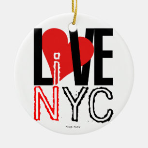 Love NYC Live In NYC Ornament Black White