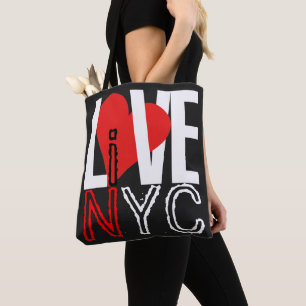 Love NYC Live In NYC Red Black White Bag