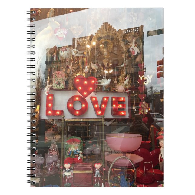LOVE NYC Valentine's Day Store Window Heart Sign Notebook (Front)