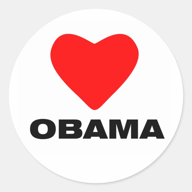 Love Obama Classic Round Sticker (Front)
