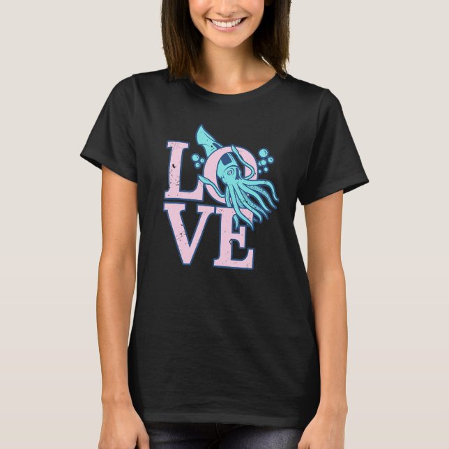 LOVE Octopus Tshirt Cuttlefish Squid (Front)