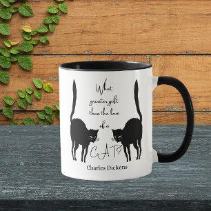 Love of a cat - Charles Dickens quote Mug