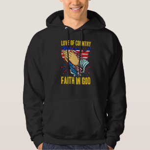 Love Of Country Faith In God Pray Hand American Fl Hoodie