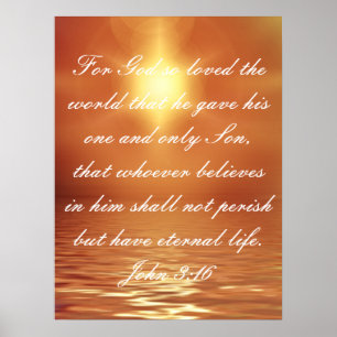 Love of God Bible verse John 3:16 Poster