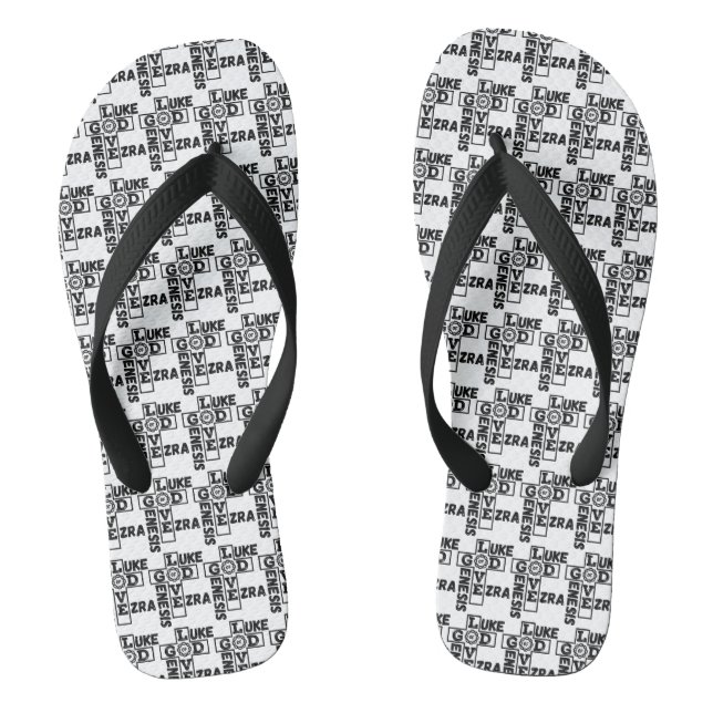 Love Of God Biblical Crossword All-Over Unisex Flip Flops (Footbed)
