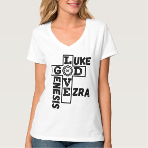 Love Of God Biblical Crossword Women's V-Neck T-Shirt