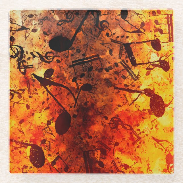 Love Of Music - Musical Notes   Glass Coaster (Front)