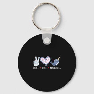 Love of peace narwhale for girls boys children key ring
