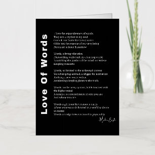 Love Of Words poem poetry Foil Greeting Card