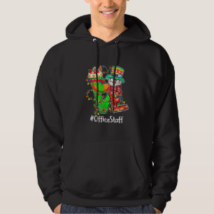 LOVE Office Staff Snowman Santa Hat Christmas Ligh Hoodie