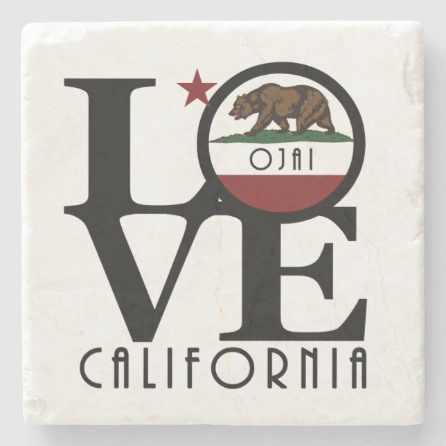 LOVE Ojai California Stone Coaster (Front)