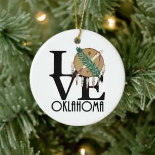 LOVE Oklahoma Ceramic Tree Decoration