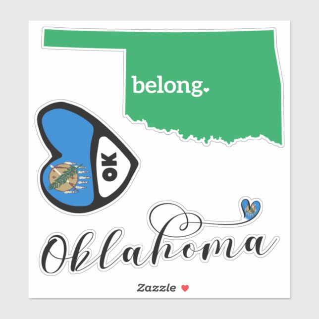 Love Oklahoma, Sheet of Die Cut Stickers (Sheet)