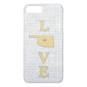 LOVE Oklahoma State Map moveable heart iPhone 8 Plus/7 Plus Case